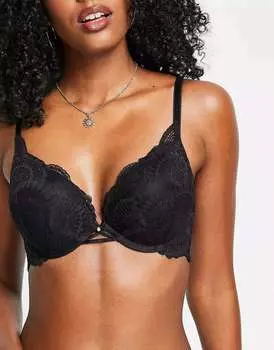 Черный кружевной бюстгальтер New Look