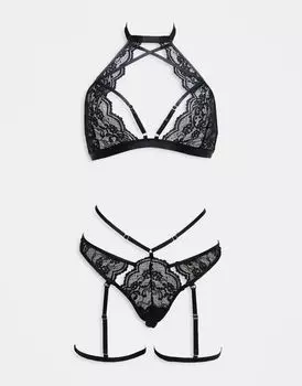 Черный кружевной комплект нижнего белья Ann Summers Rosella