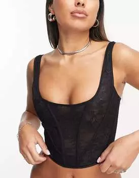 Черный кружевной корсет ASOS Lotus