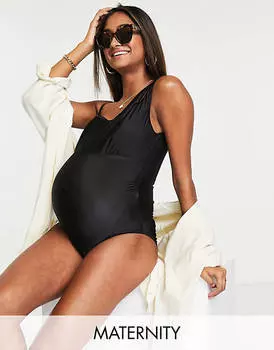 Черный купальник с плечами Mamalicious Maternity