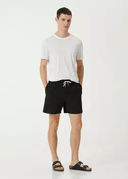 Черный купальник с вышитым логотипом и шнурком на талии Polo Ralph Lauren