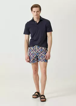 Черный купальник со шнуровкой на талии и этническим узором Peninsula