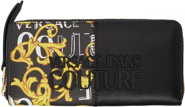 Черный кутюрный кошелек с логотипом Versace Jeans Couture