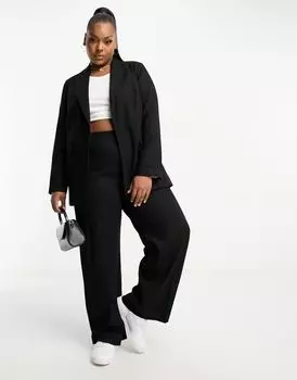 Черный льняной пиджак Yours