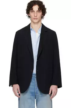 Черный легкий хлопковый шерстяной блейзер Viyella AURALEE