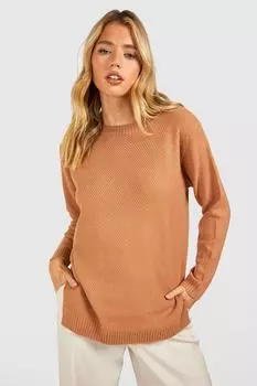Черный легкий свитер с круглым вырезом Boohoo, загар