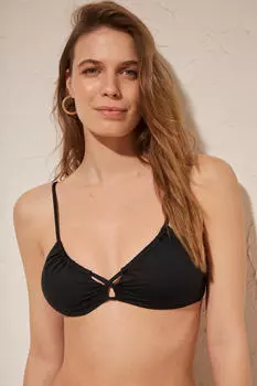 Черный лиф бикини с бретелями Women'secret, черный