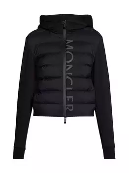 Черный матовый кардиган на молнии Moncler, черный