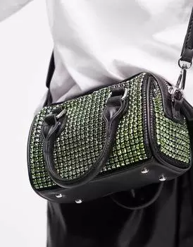 Черный мини-котелок Topshop catlin со стразами