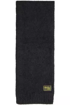 Черный мохеровый шарф Raf Simons