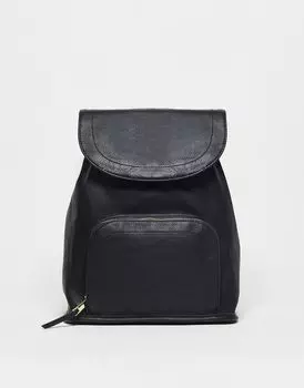 Черный мягкий рюкзак с передним карманом на молнии ASOS DESIGN