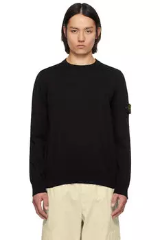 Черный мягкий свитер из органического хлопка Stone Island