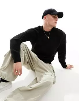 Черный мягкий тяжелый свитер Jack & Jones