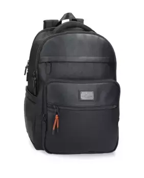 Черный мужской компьютерный рюкзак с двумя отделениями Egham Pepe Jeans, черный