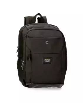 Черный мужской компьютерный рюкзак с двумя отделениями Leighton Pepe Jeans