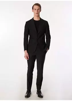 Черный мужской костюм Slim Fit с нормальной талией BBSS24MSU013 Brooks Brothers, черный