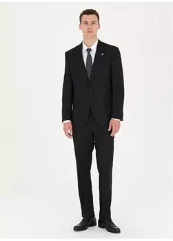 Черный мужской костюм Slim Fit с нормальной талией T19153/ST Pierre Cardin, черный