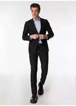 Черный мужской костюм Slim Fit с нормальной талией 1090706 Network, черный