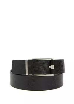 Черный мужской кожаный ремень Ferragamo