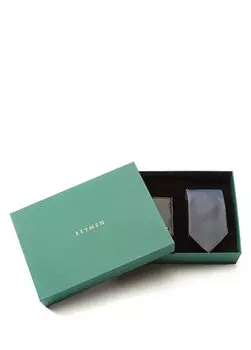 Черный мужской подарочный набор из 2 предметов: кошелек и галстук Beymen