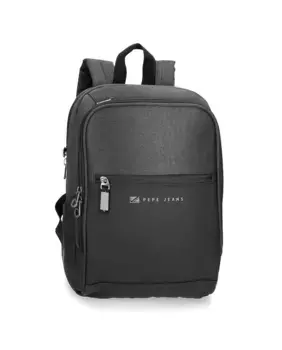 Черный мужской рюкзак Jarvis для ноутбука 12 дюймов с двумя отделениями Pepe Jeans
