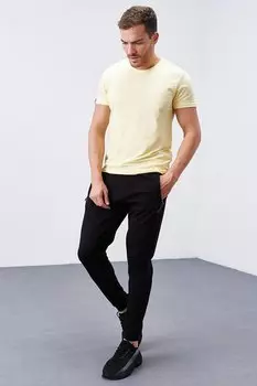 Черный мужской спортивный костюм Slim Fit Jogger с карманом на молнии TOMMYLIFE