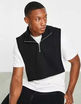 Черный нагрудник оверсайз с молнией ASOS DESIGN