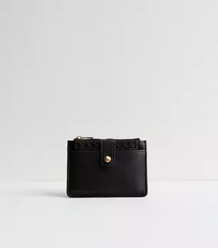Черный небольшой тканый кошелек-держатель для карт New Look, черный