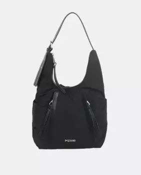 Черный нейлоновый хобо с молнией и регулируемой ручкой Kbas