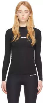 Черный нейлоновый спортивный топ Jil Sander