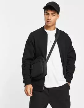 Черный объемный бомбер из джерси ASOS DESIGN