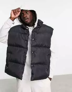 Черный объемный пуховик ASOS DESIGN
