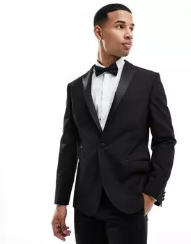 Черный облегающий смокинг ASOS DESIGN