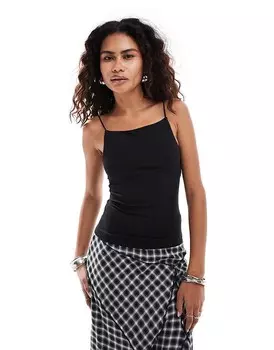 Черный облегающий топ на бретелях Free People