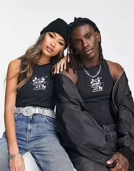 Черный облегающий жилет унисекс с принтом Disney ASOS Punk Mickey