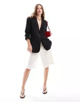 Черный однобортный пиджак ASOS DESIGN