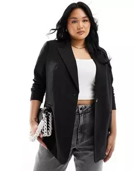 Черный однобортный пиджак ASOS DESIGN Curve