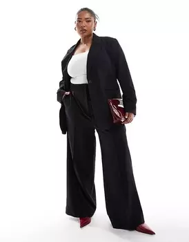 Черный однобортный пиджак ASOS DESIGN Curve