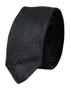 Черный однотонный 100% шелковый регулируемый галстук Dolce & Gabbana
