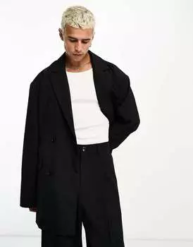 Черный однотонный пиджак свободного кроя Weekday Klas эксклюзивно для ASOS