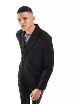 Черный однотонный пиджак свободного кроя Weekday Leo