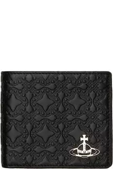 Черный овчинный мужской кошелек-купюрница Vivienne Westwood
