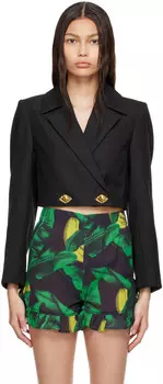 Черный пиджак из полиэстера GANNI