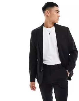 Черный пиджак скинни ASOS