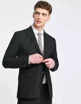 Черный пиджак скинни New Look