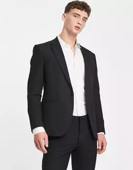 Черный пиджак супертонкого кроя River Island