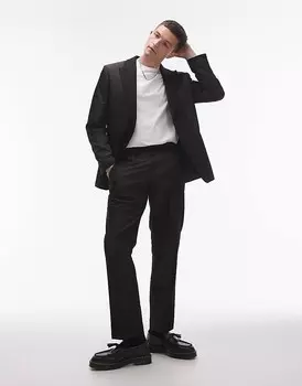 Черный пиджак свободного кроя из смешанных материалов Topman