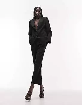 Черный пиджак свободного кроя Topshop