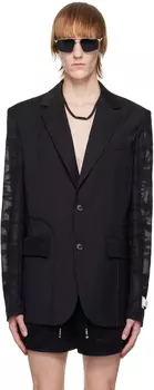 Черный пиджак в технике пэчворк Feng Chen Wang