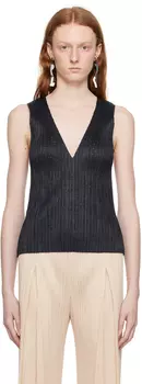 Черный плавучий жилет Pleats Please Issey Miyake